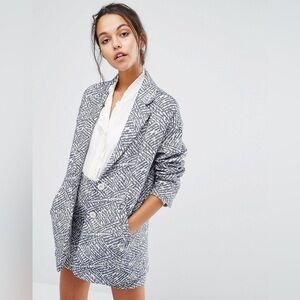 Suncoo Printed Blazer Jacket Size XS Academia